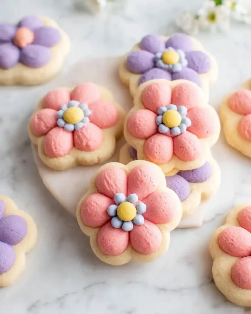 Pastel {{ $('Fetch Recipe Data').first().json["Main Keyword"] }} with piped pink and purple frosting petals.