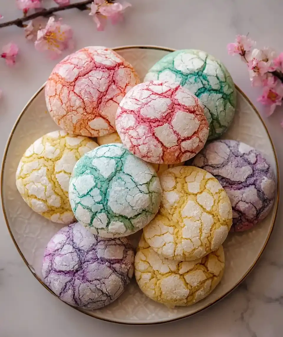 A plate of pastel {{ $('Fetch Recipe Data').first().json["Main Keyword"] }} surrounded by pink cherry blossoms.