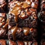 Close-up of stacked {{ $('Fetch Recipe Data').first().json["Main Keyword"] }} dripping with sweet caramel and crunchy nuts.